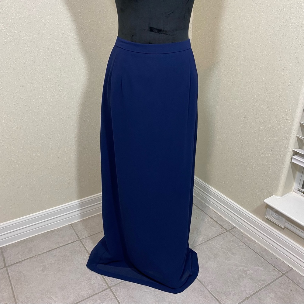 After Dark Maxi Pleated Skirt size 10 Navy Blue Floor Length Skirt, maxi…